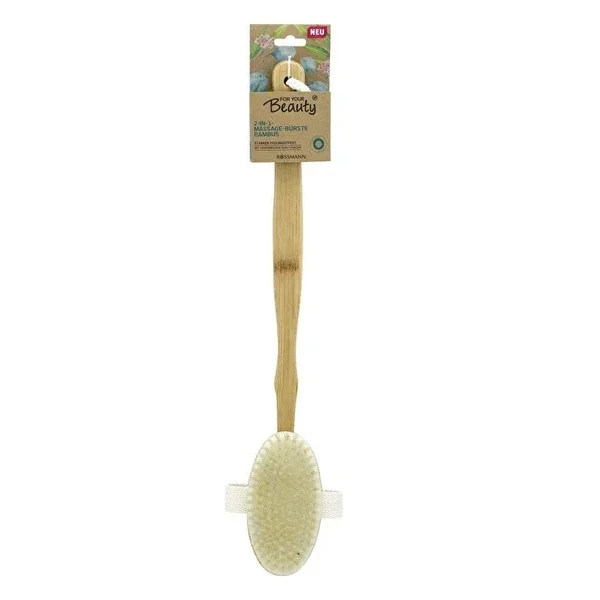 For Your Beauty Wooden Long Handle Massage Brush Oval Head