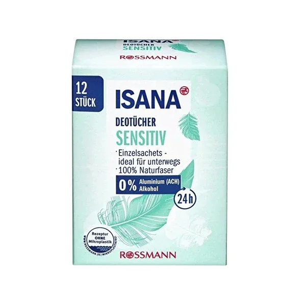 Isana Sensitive Deodorant Wet Wipes 12 pcs