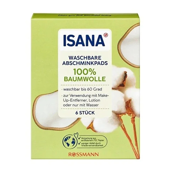 Isana Cotton Disc Washable 6-pack 6-pack