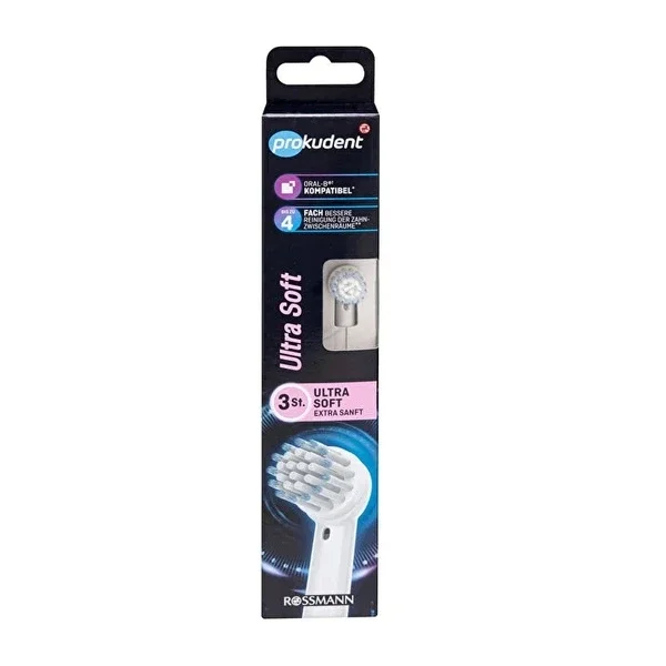 Prokudent Toothbrush Rechargeable Replacement Head 3 pcs Ultra Sensitive 3 pcs
