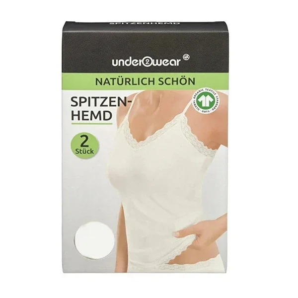 Underwear Women Lace Undershirt 2-Pack White M Size 1 pcs