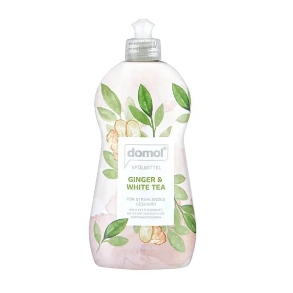 Domol دومول منظف مركز لغسل اليدين والأطباق برائحة الزنجبيل والشاي الأبيض 500 مل