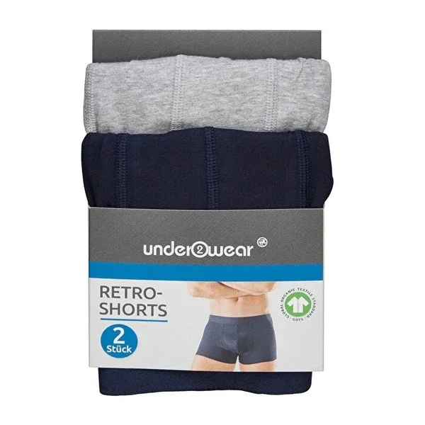 Underwear Men's Boxer 2-Pack Navy Blue-Grey XL Size 2-Pack