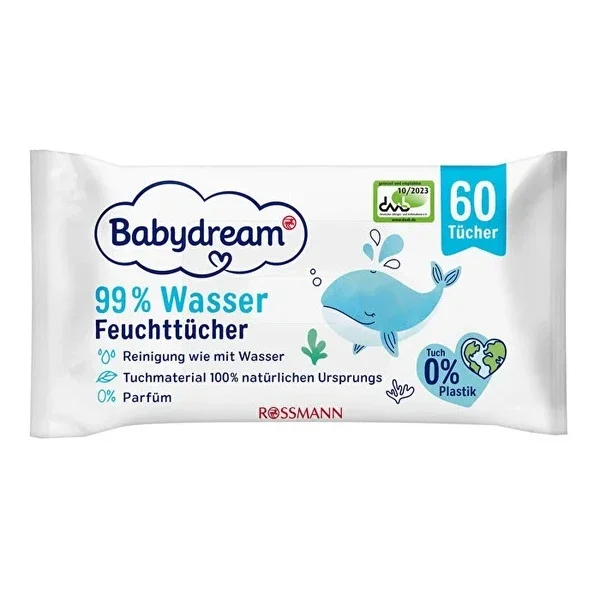 Babydream Wet Wipes 3 x 60 pcs 99% Water