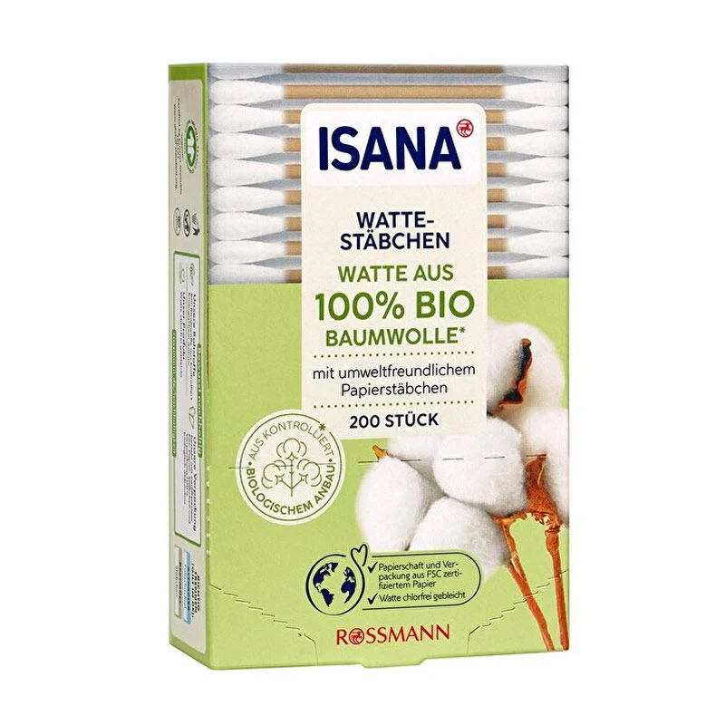 Исанa Биологические ватные палочки 200 шт от Isana