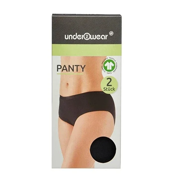 Underwear Women Panty Slip Panties 2-Pack Black L Size 2-Pack