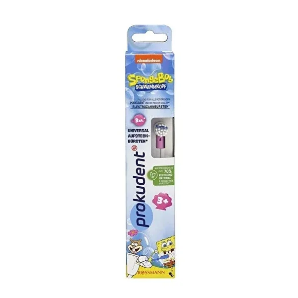 Prokudent Toothbrush Rechargeable Spare Head Child Sponge Bob 3-pcs