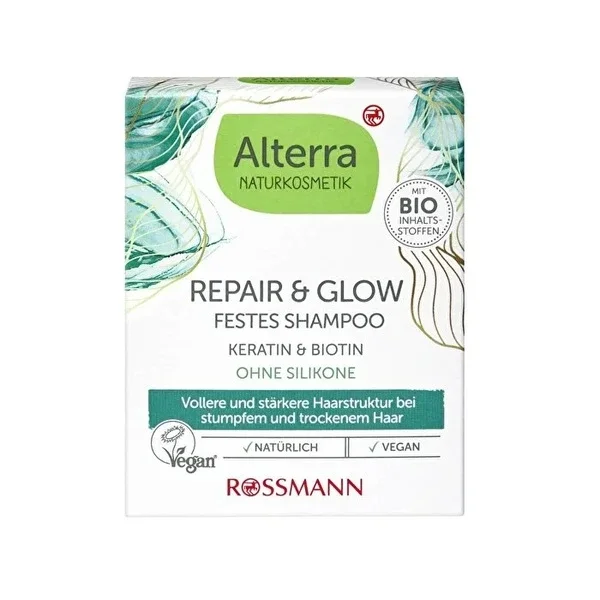 Alterra Vegan Solid Shampoo with Biotin & Keratin Glow 60g