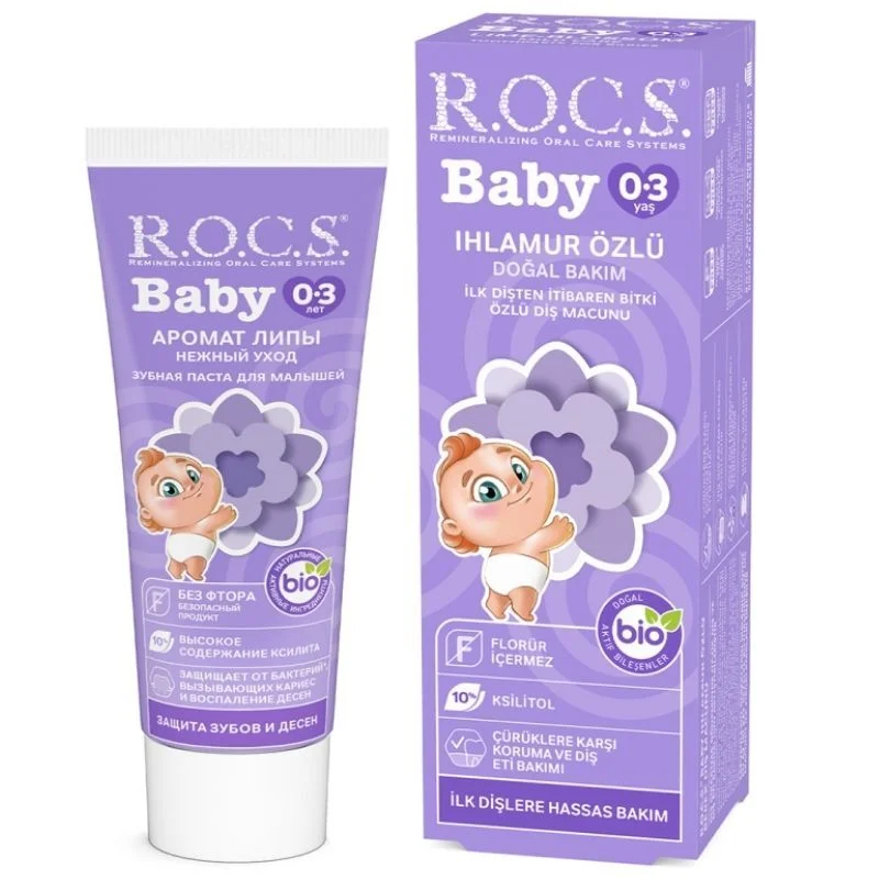 ROCS Babyzahnpasta 0-3 Jahre | Lindenextrakt, schluckbar 35ml