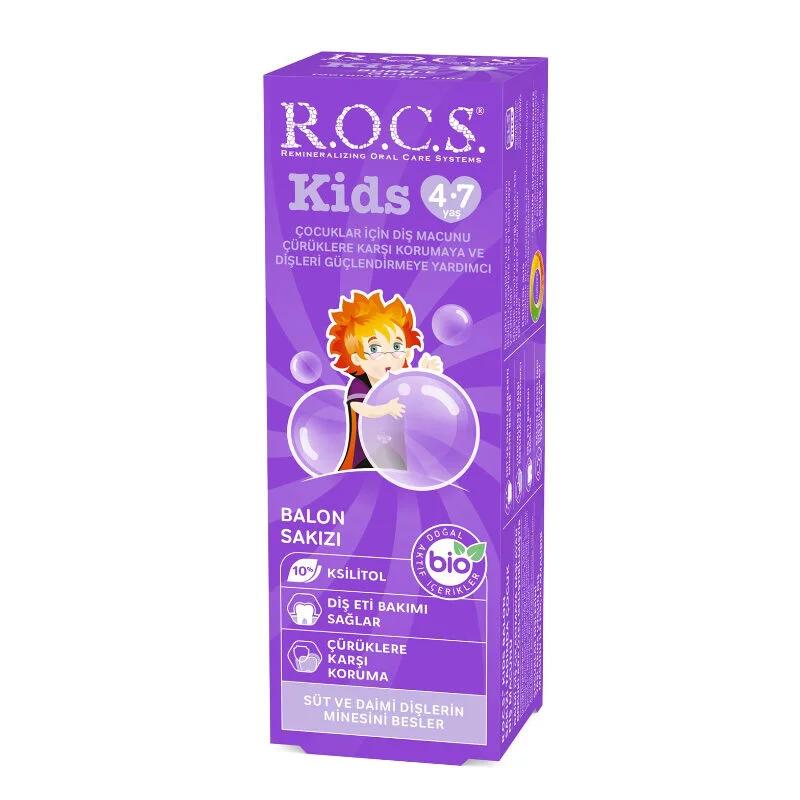 Rocs Kids 4-7 years Fruity Children's Toothpaste (bubble Gum) 35 ml.
