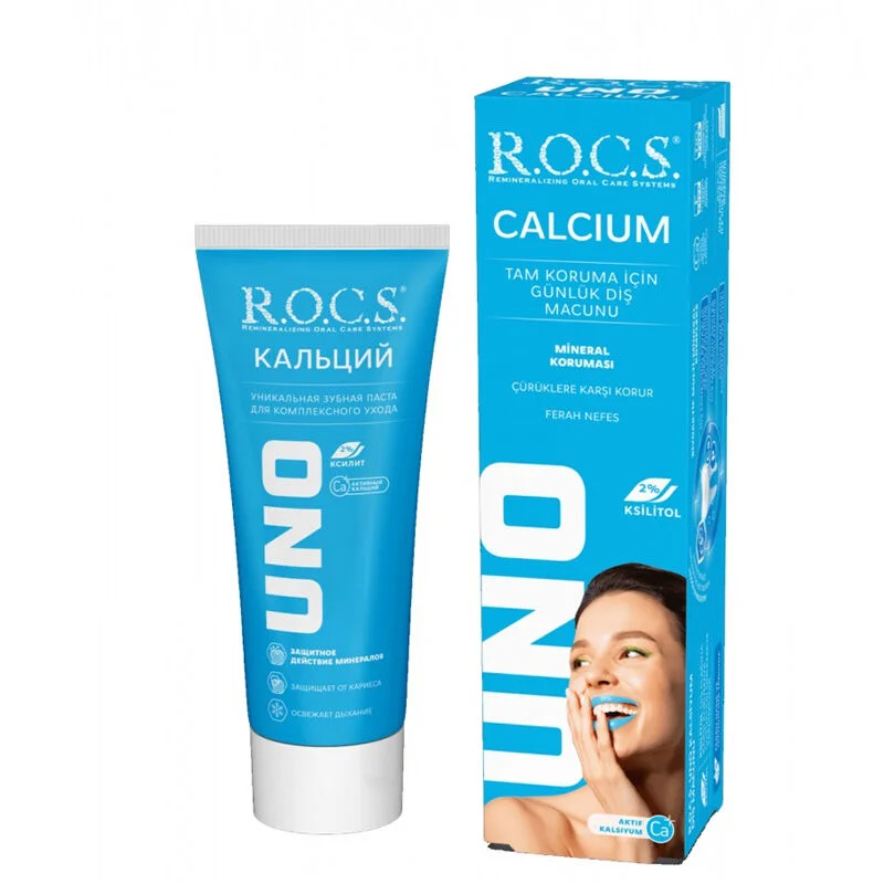 Rocs معجون أسنان روكس أونو كالسيوم للحماية الكاملة للاستخدام اليومي، 60 مل