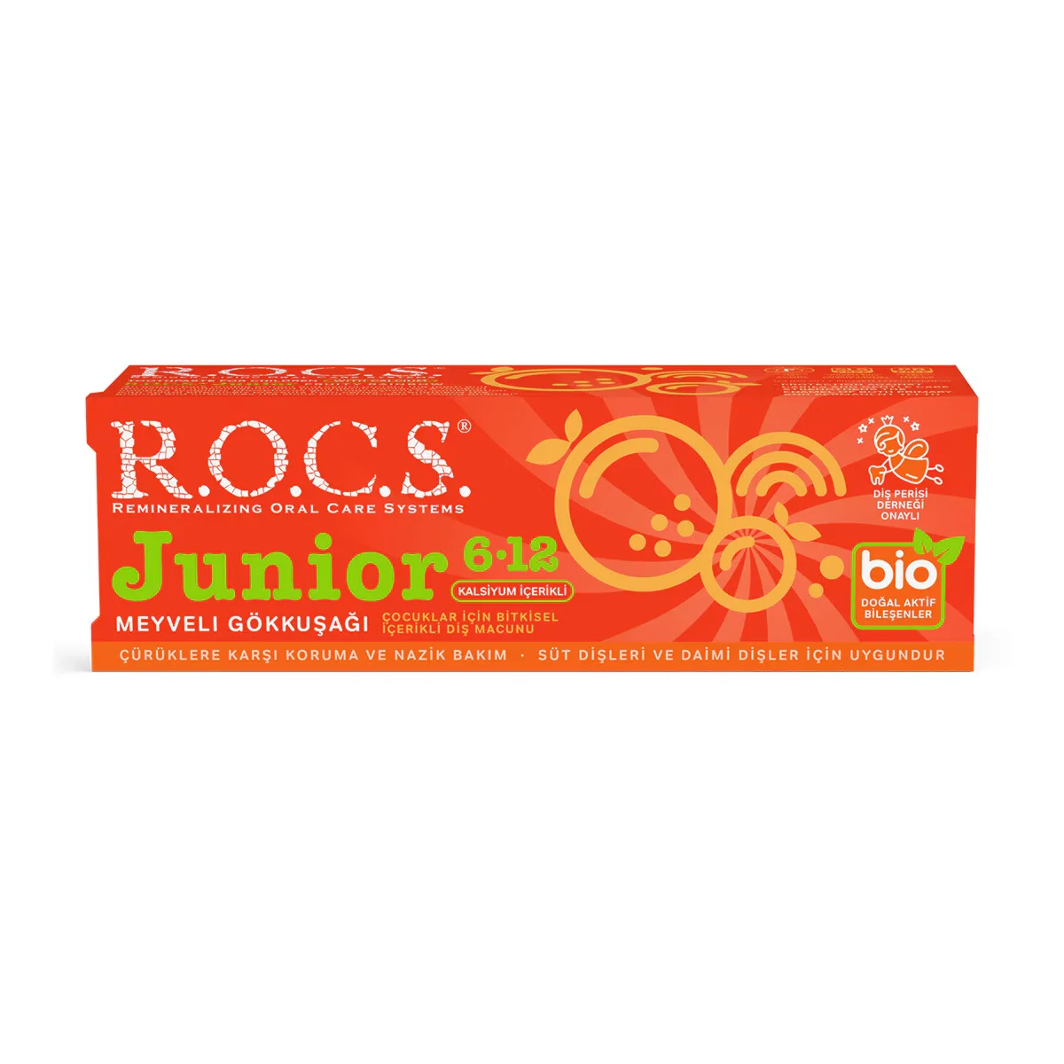 Rocs Junior Toothpaste For Children 6-12 years Old (fruity Rainbow) 60 ml