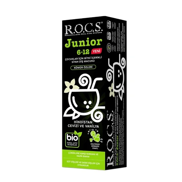 Rocs Junior Black Toothpaste With Plant Content 60 ml