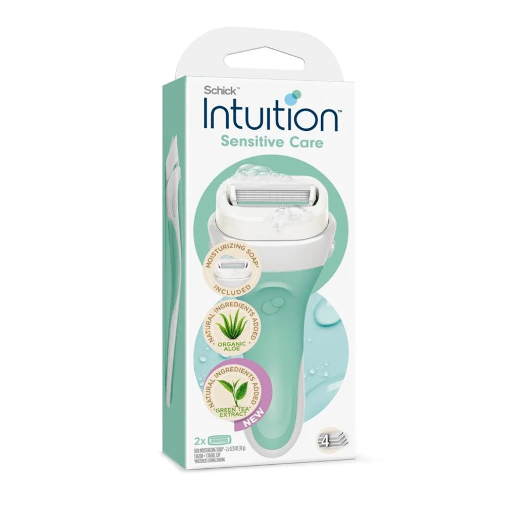Barber Shaving Tool and Aloe Vera Foam with Vitamin E by Schick Intuition - 2 Pieces