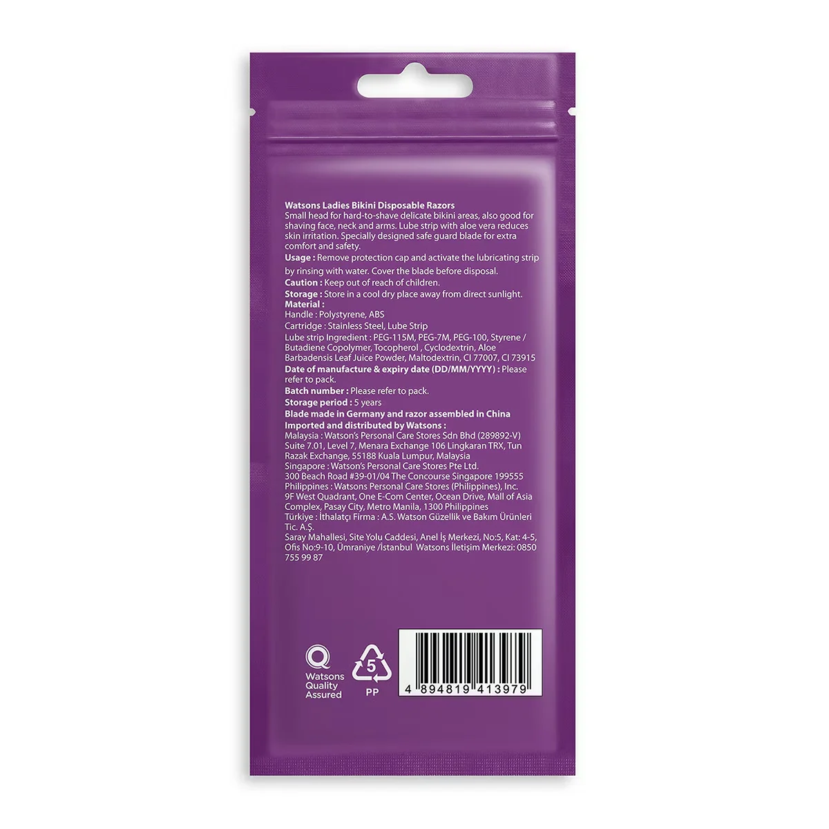 Watsons Women's Bikini Area Disposable Razor Set Of 3