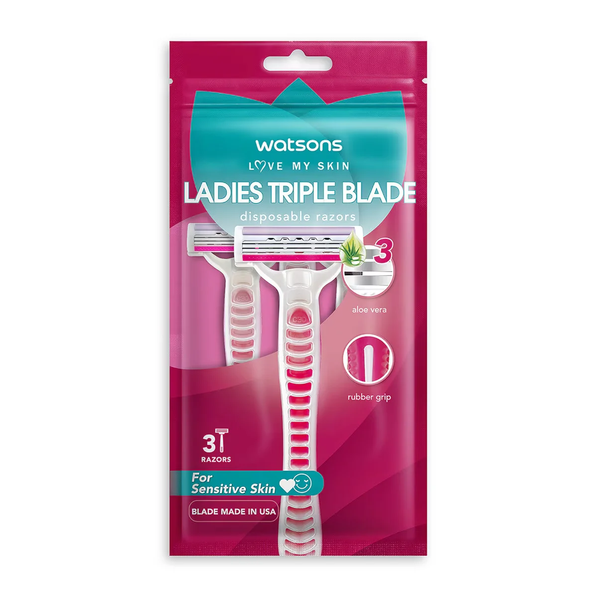 Watsons Women's 3 blade Disposable Razor Set Of 3