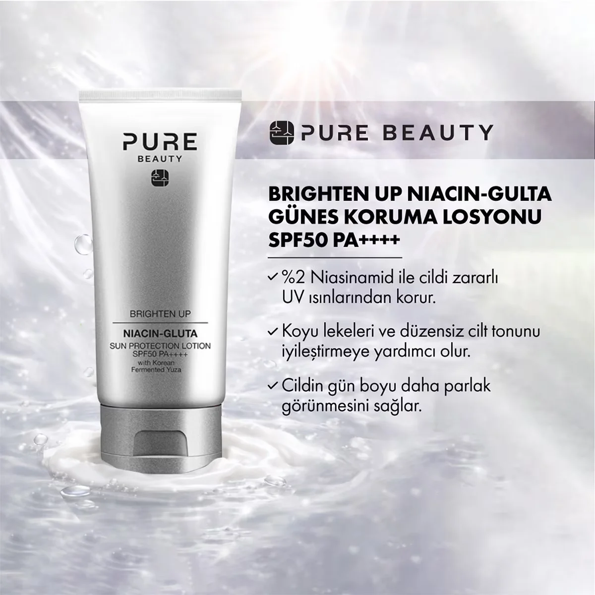Pure Beauty Brighten Up Sun Lotion Spf50 pa 50 ml