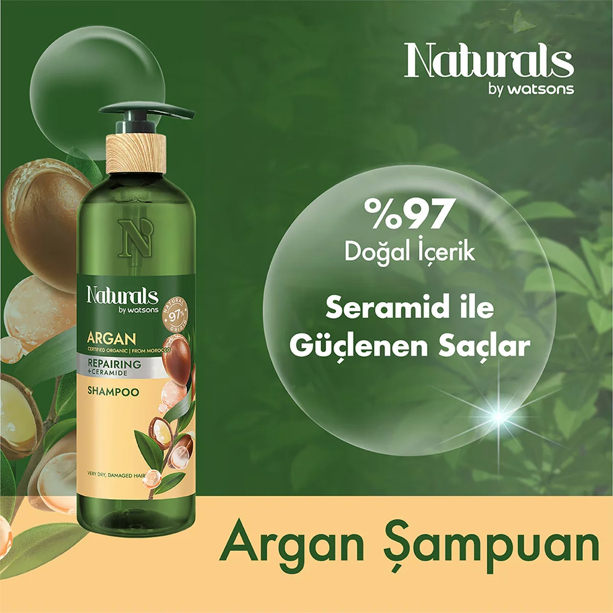Naturals By Watsons Argan Oil Shampoo - 490ml Nourishing Formula