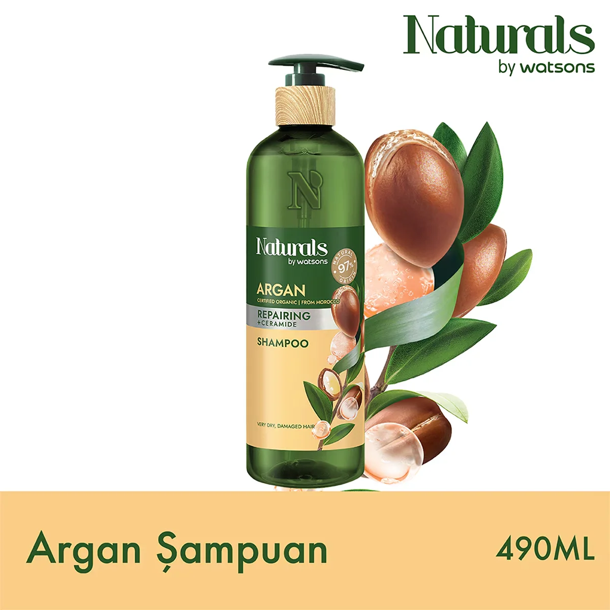 Naturals By Watsons Argan Oil Shampoo - 490ml Nourishing Formula