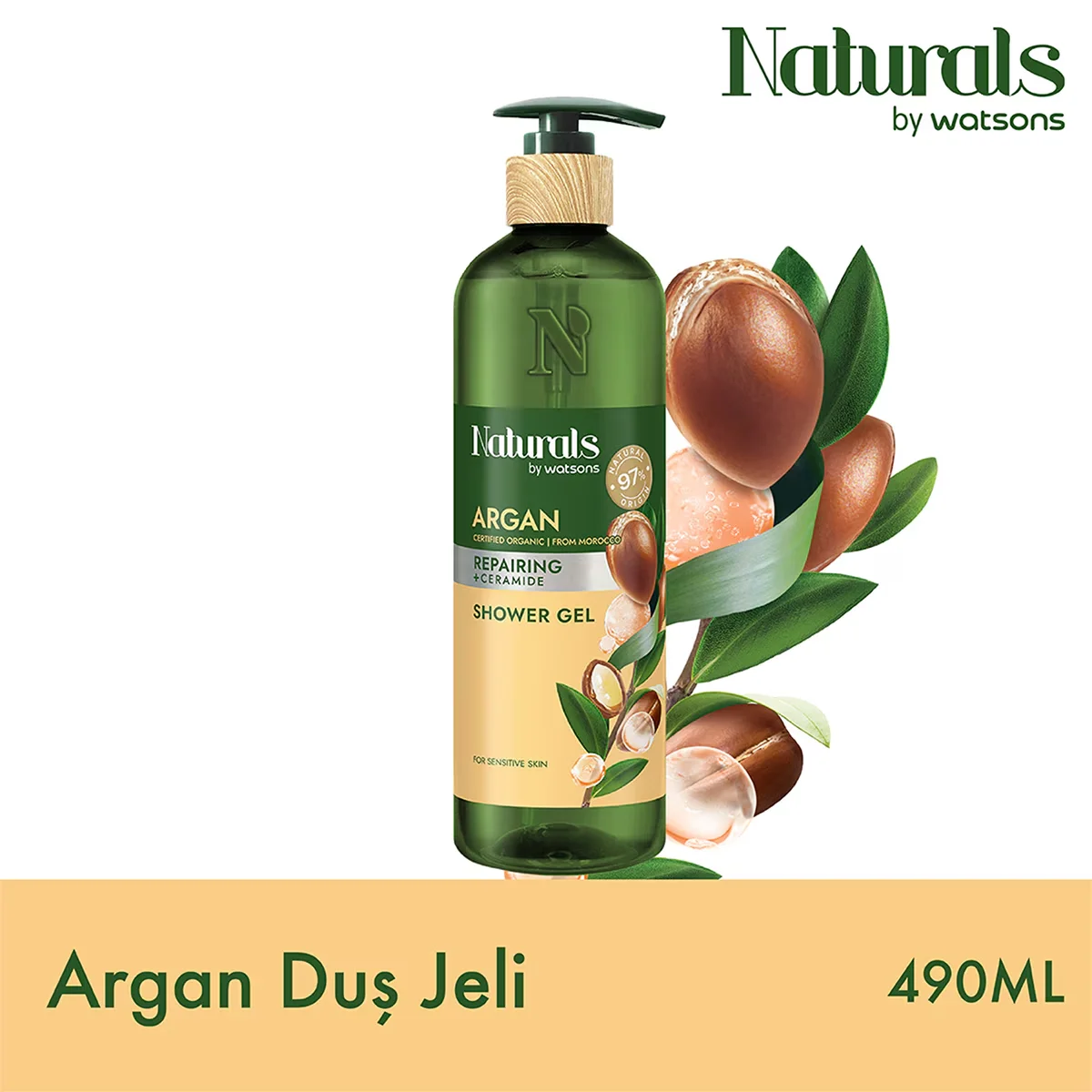 Naturals by Watsons Argan Shower Gel 490ml - Nourishing Cleanser