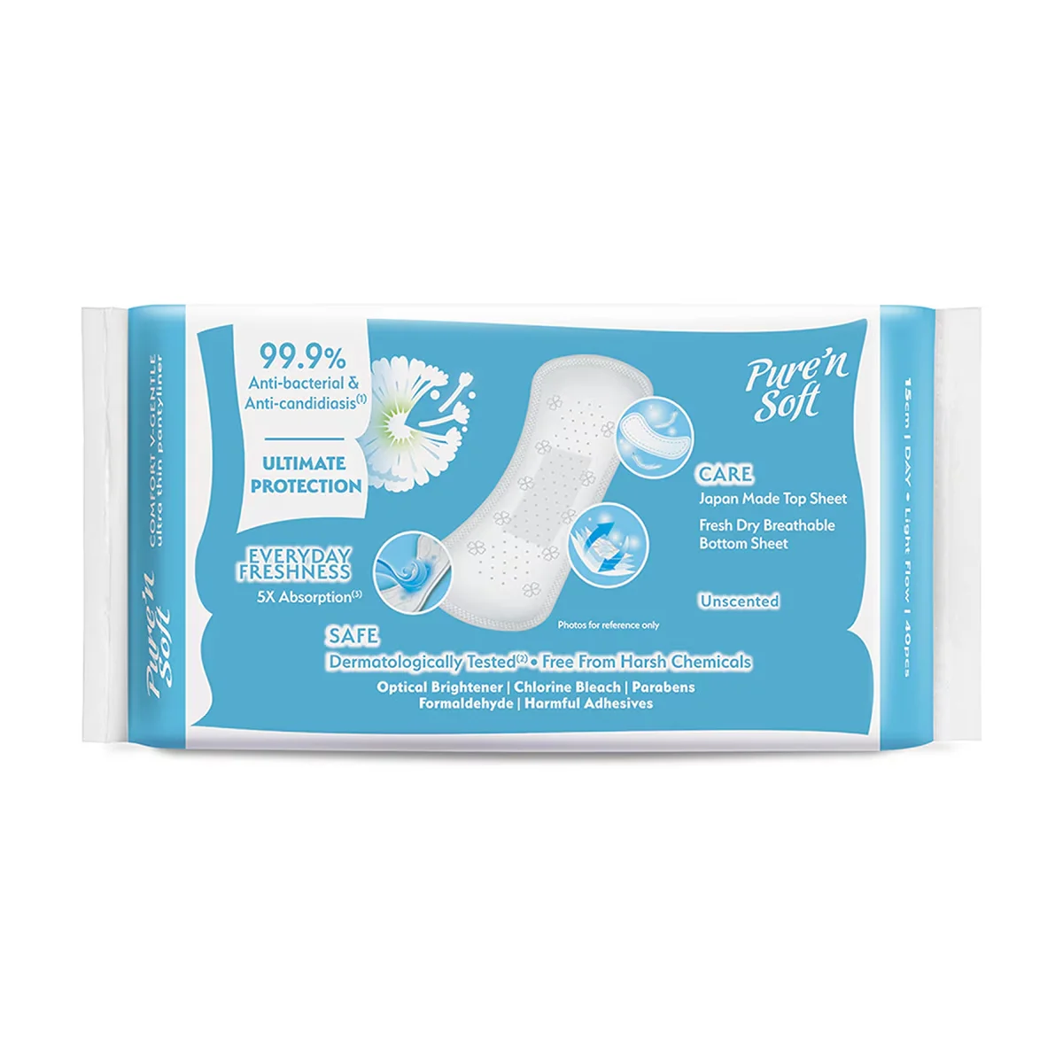 Pure'n Soft Comfort Ultra Thin Daily Pads Unscented 40 pcs