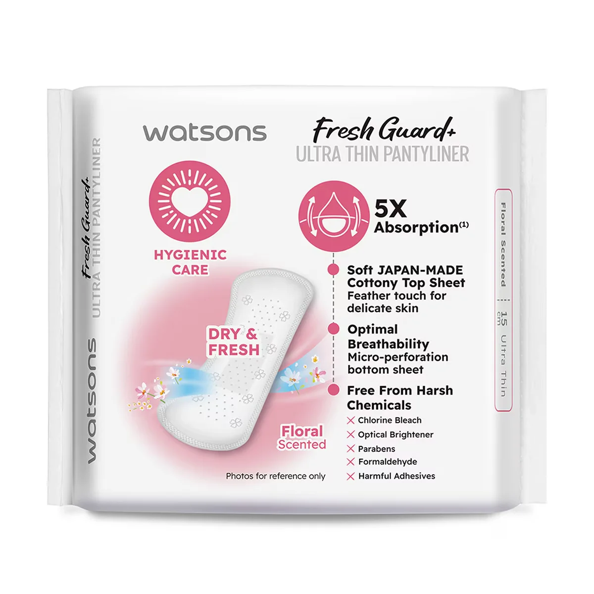 Watsons Fresh+ Ultra Thin Floral Scented Daily Pads 10 pack