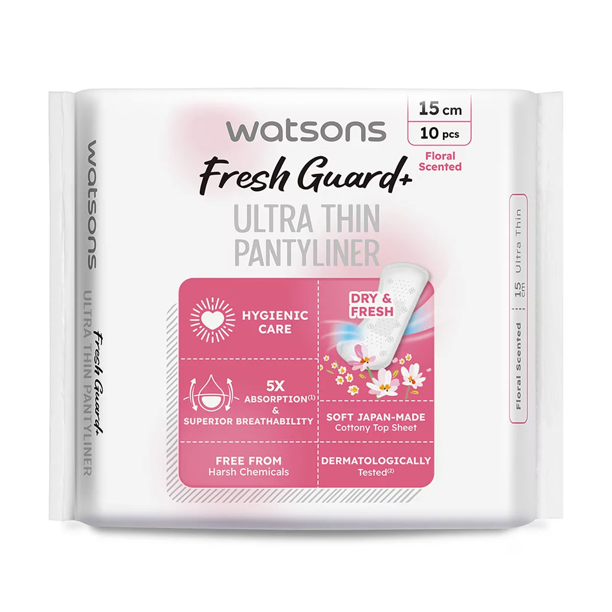 Watsons Fresh+ Ultra Thin Floral Scented Daily Pads 10 pack