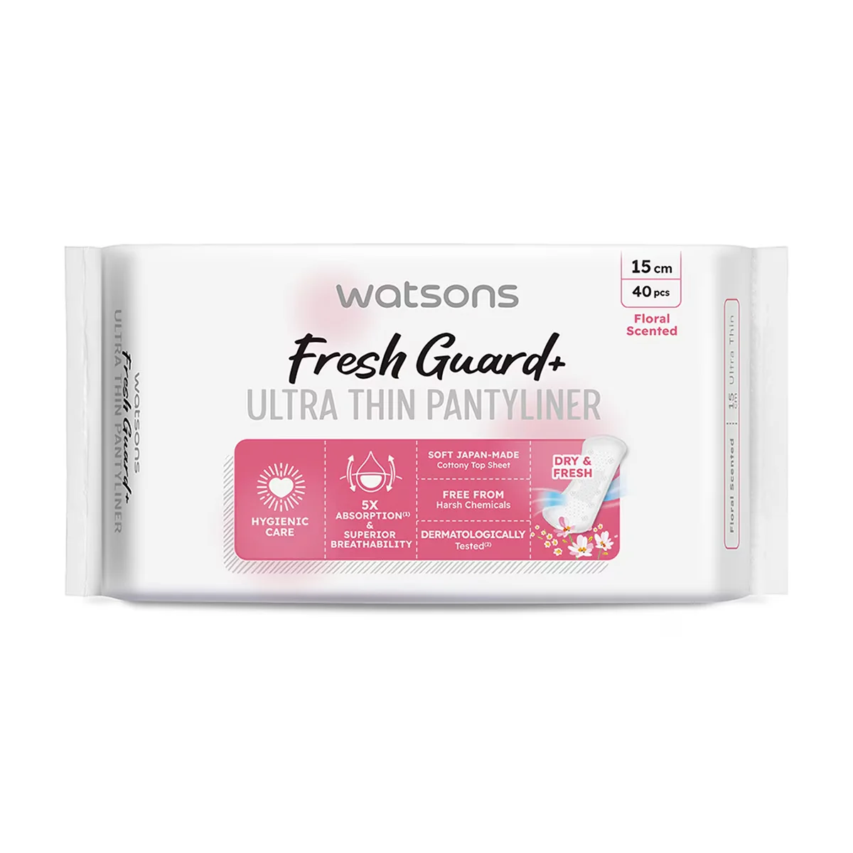 Watsons Fresh+ Ultra Thin Floral Scented Daily Pads 40 pcs