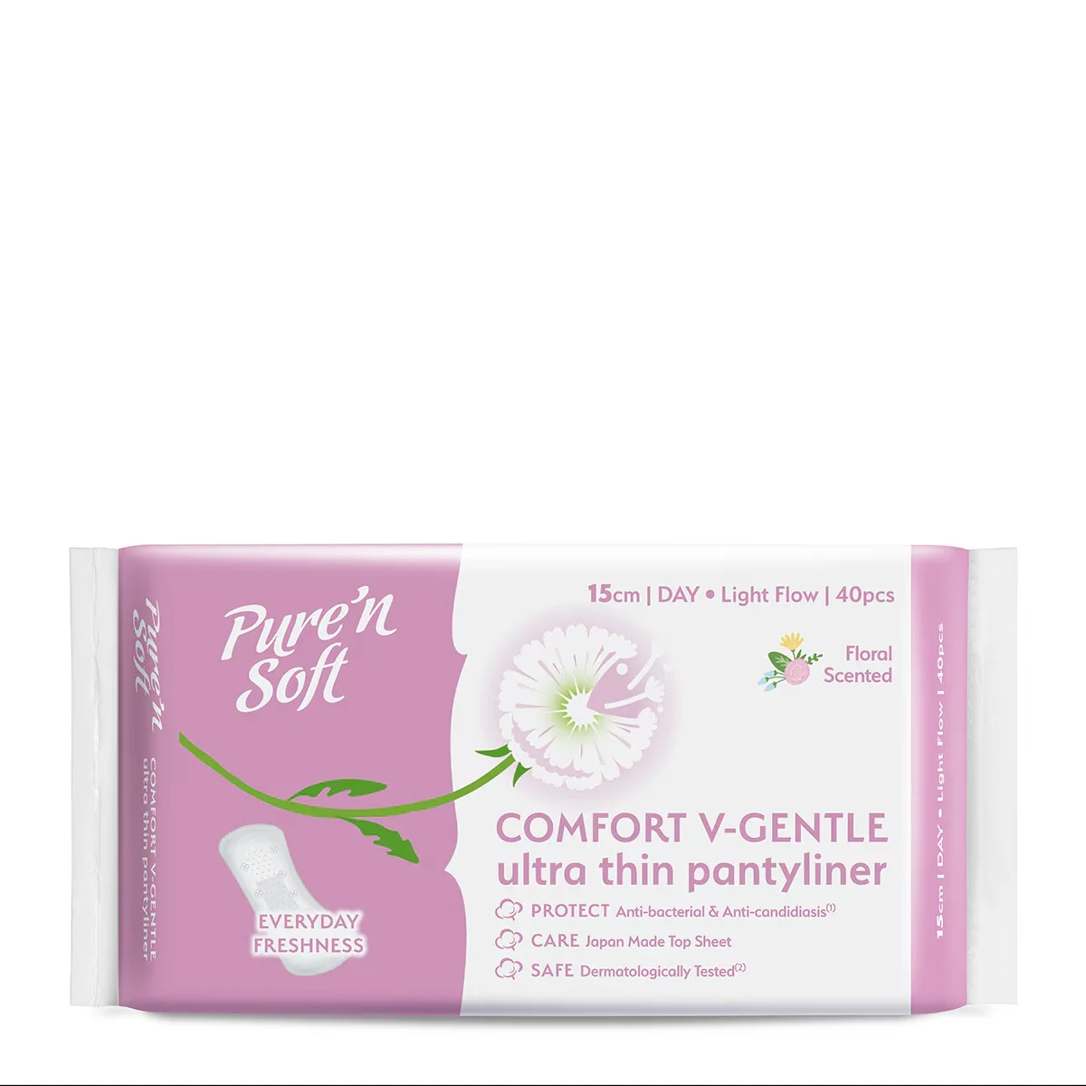 Pure'n Soft Comfort Ultra Thin Daily Pads Flower 40 pcs