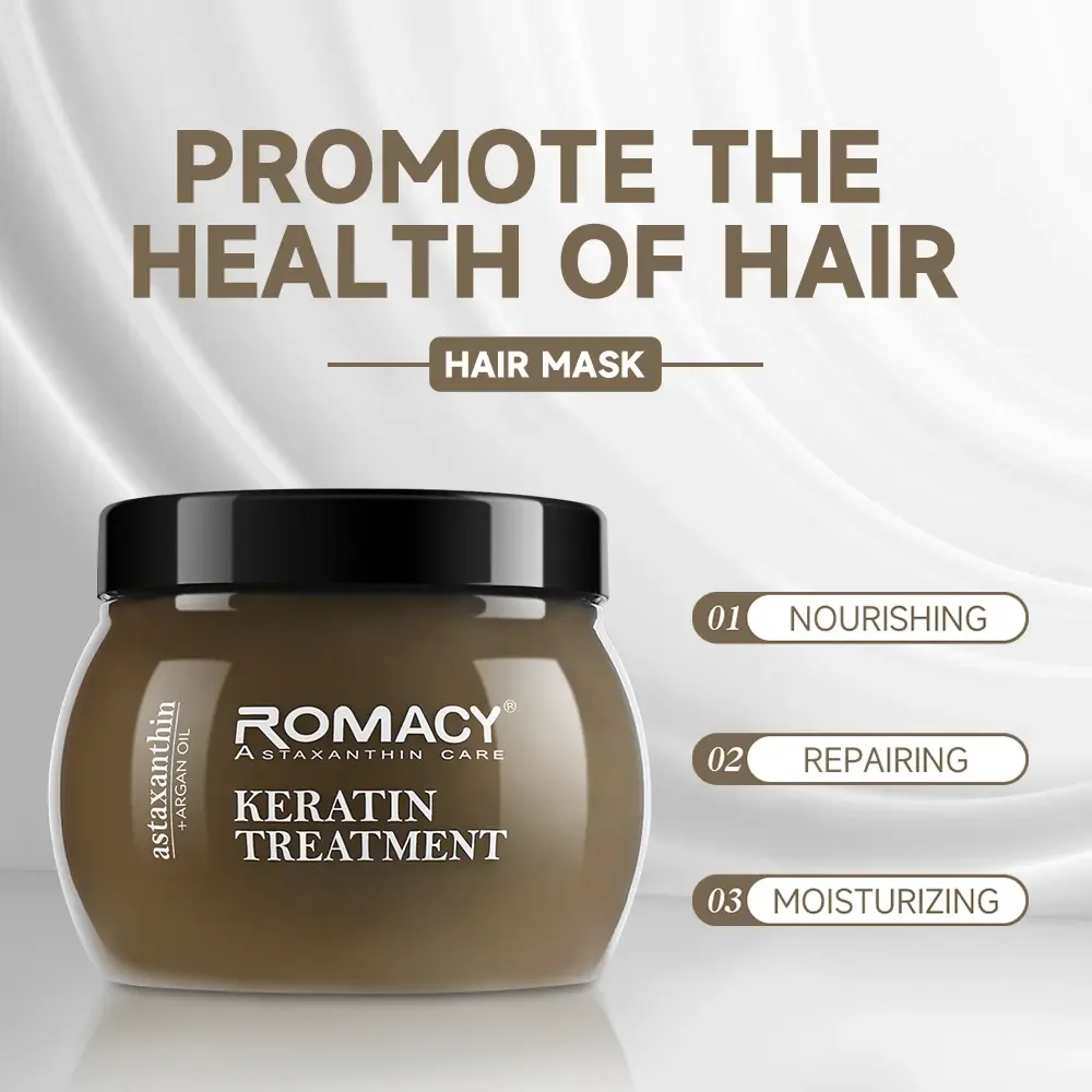 Keratinbehandlung Maske mit Arganöl und Astaxanthin – 500 ml von Romasi