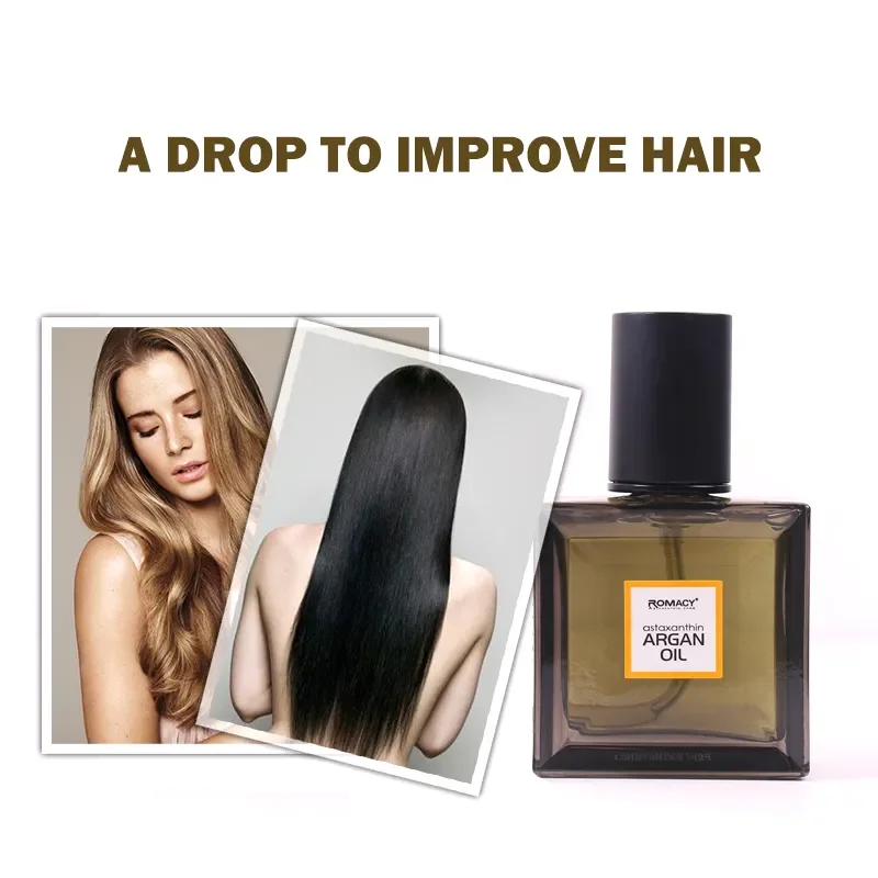 Keratin Hair Repair Serum with Argan Oil Enhanced with Astaxanthin by Romasi – 55 ml