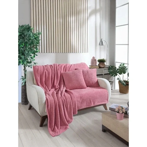 Wondel غطاء أريكة وبطانية وندل داستي روز 140×140 سم من البولي قطن