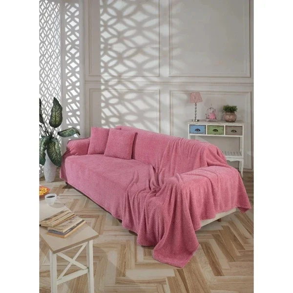 Wondel Maxi Bed Sofa Cover & Blanket, Dusty Rose 180x300 cm