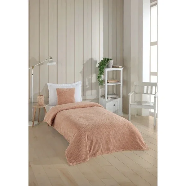 Wondel Beige Baby Blanket 90x110 cm | Soft Polycotton Care