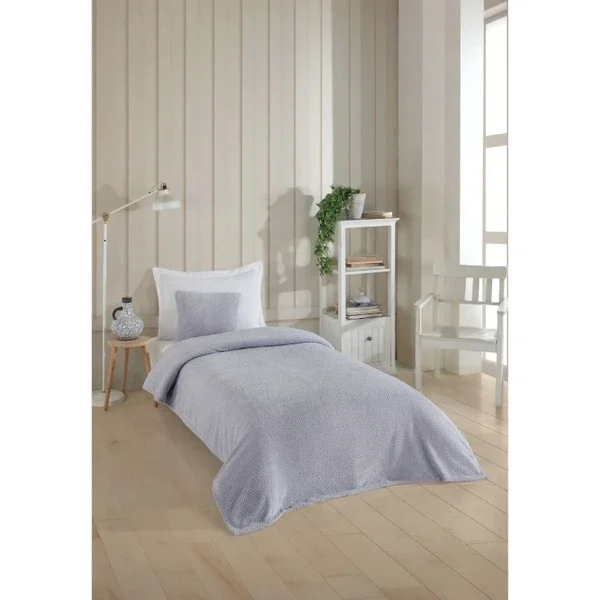 Wondel Gray Polycotton Baby Blanket 90x110 cm - Soft & Cozy