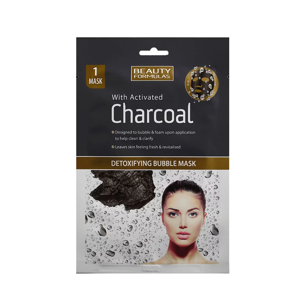 Beauty Formulas Detox Bubble Activated Charcoal Mask Purifying 1 pcs