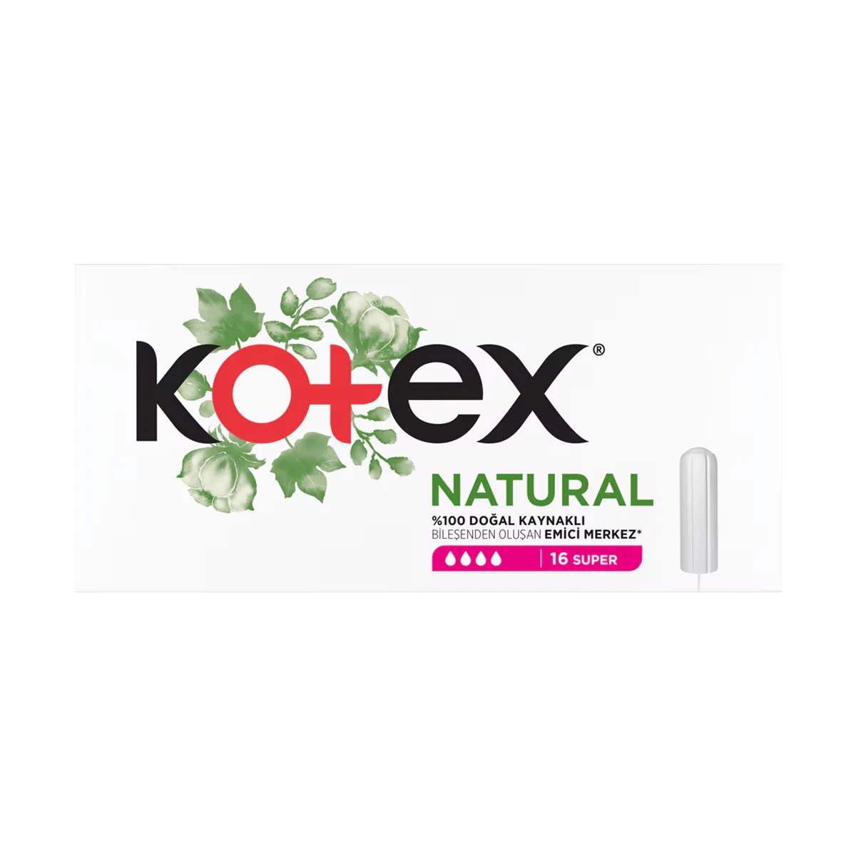 Kotex Tampons 16 Stück - Bio, Komfortpassform, Auslaufschutz