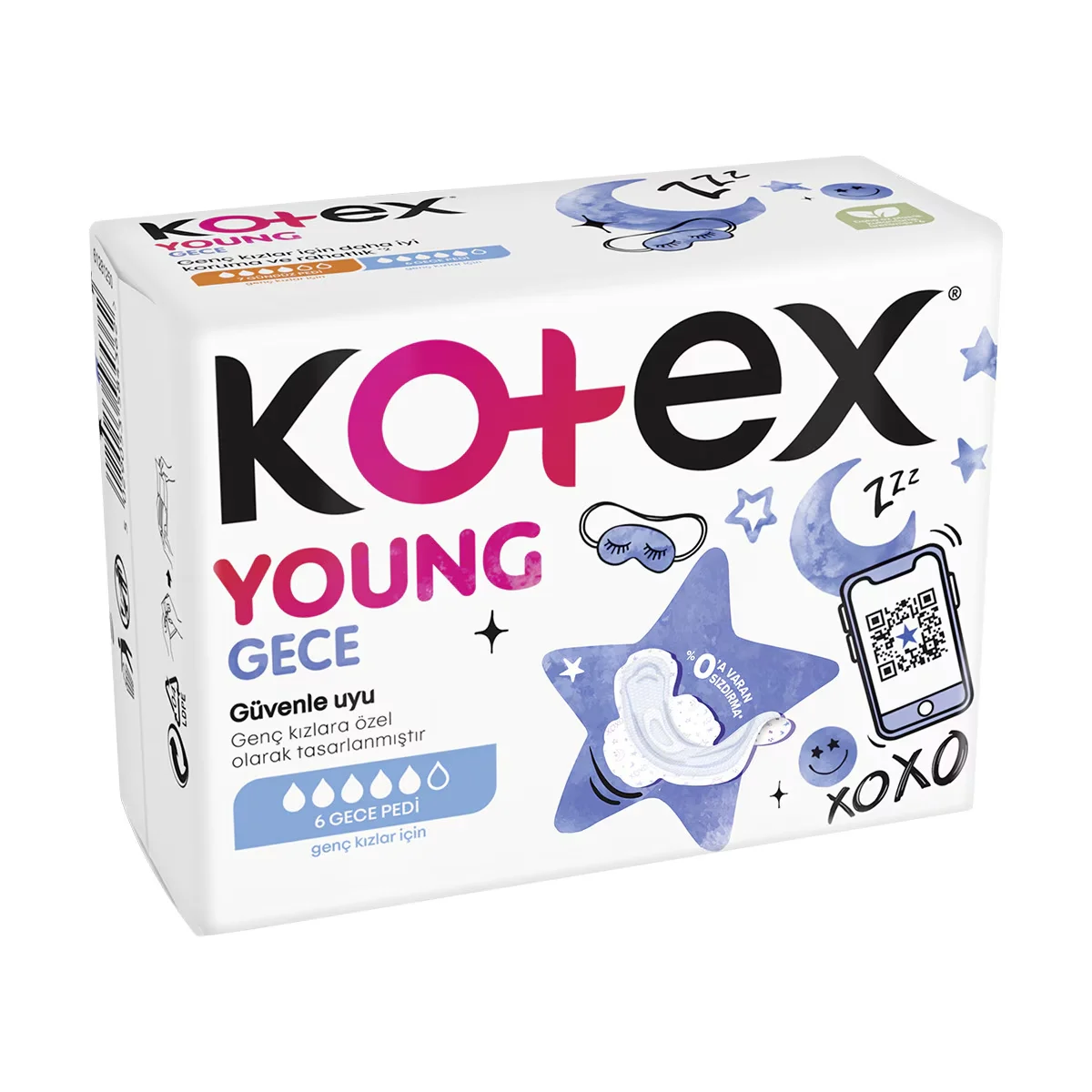 Kotex فوط كوتكس الليلية للبنات عبوة من 7 قطع، فائقة الامتصاص