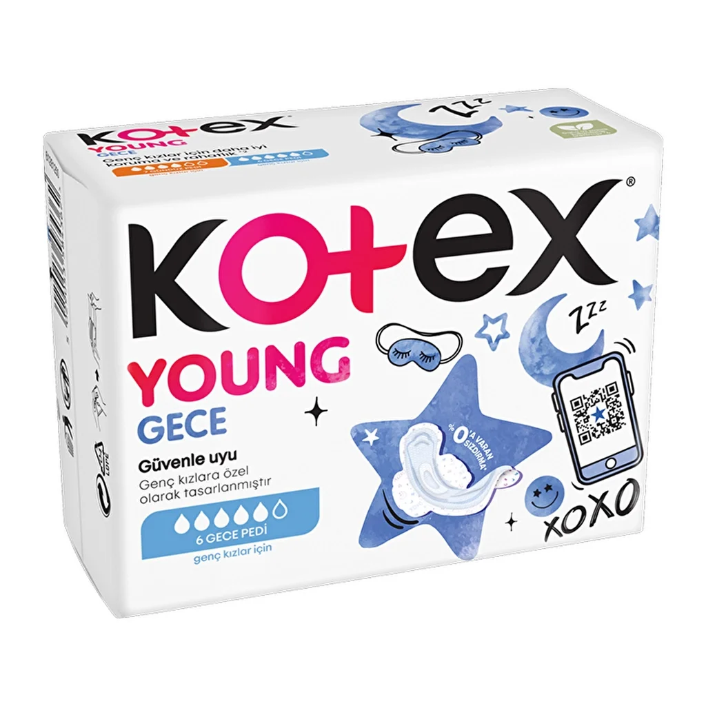 Kotex فوط كوتكس الليلية للبنات عبوة من 7 قطع، فائقة الامتصاص
