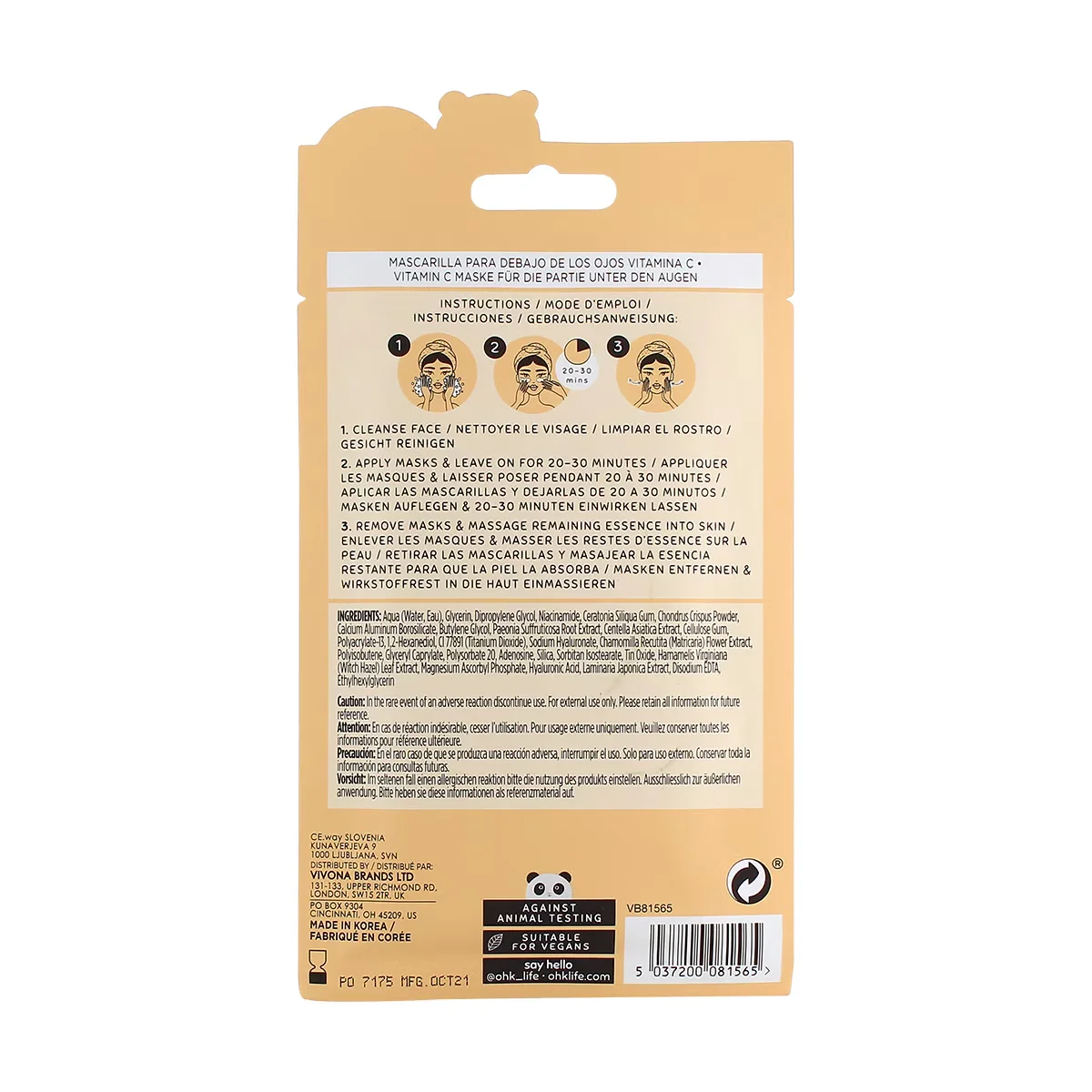 Oh K! Vitamin C Eye Mask 2 pcs