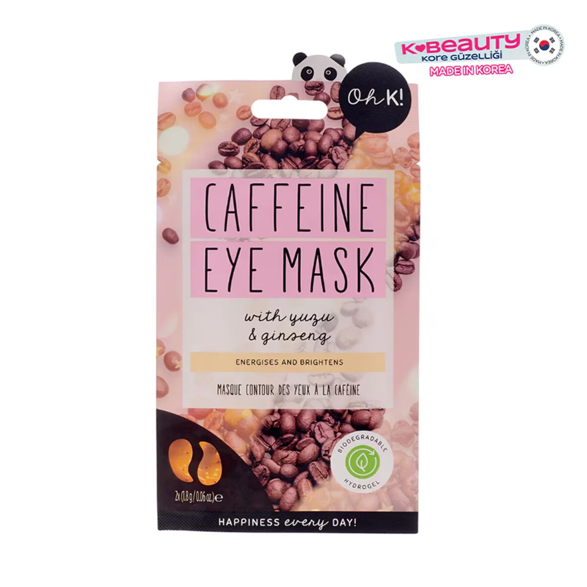 Oh K! Biologisch abbaubare Koffein Augenmaske