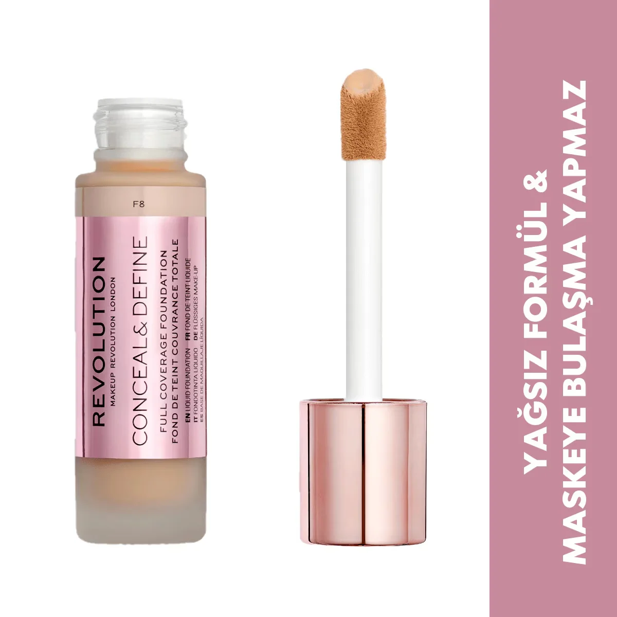 Revolution Conceal & Define Foundation F8