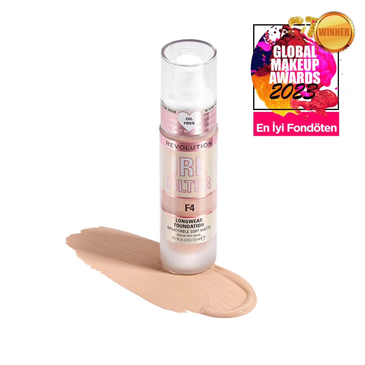 Revolution IRL Filter Foundation F4 - Hellrosa Unterton
