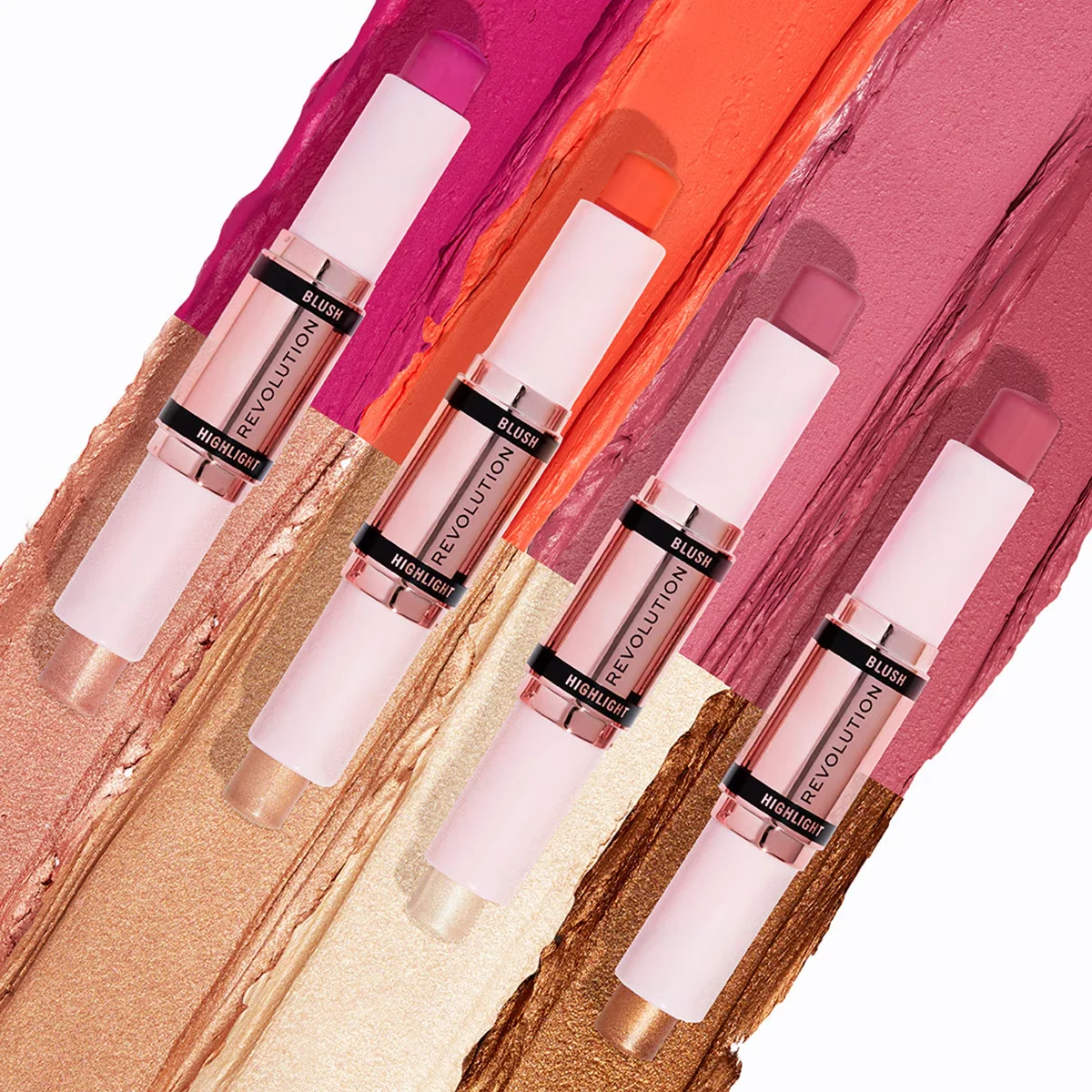 Revolution Blush &amp; Highlighter Stick Flushing Pink