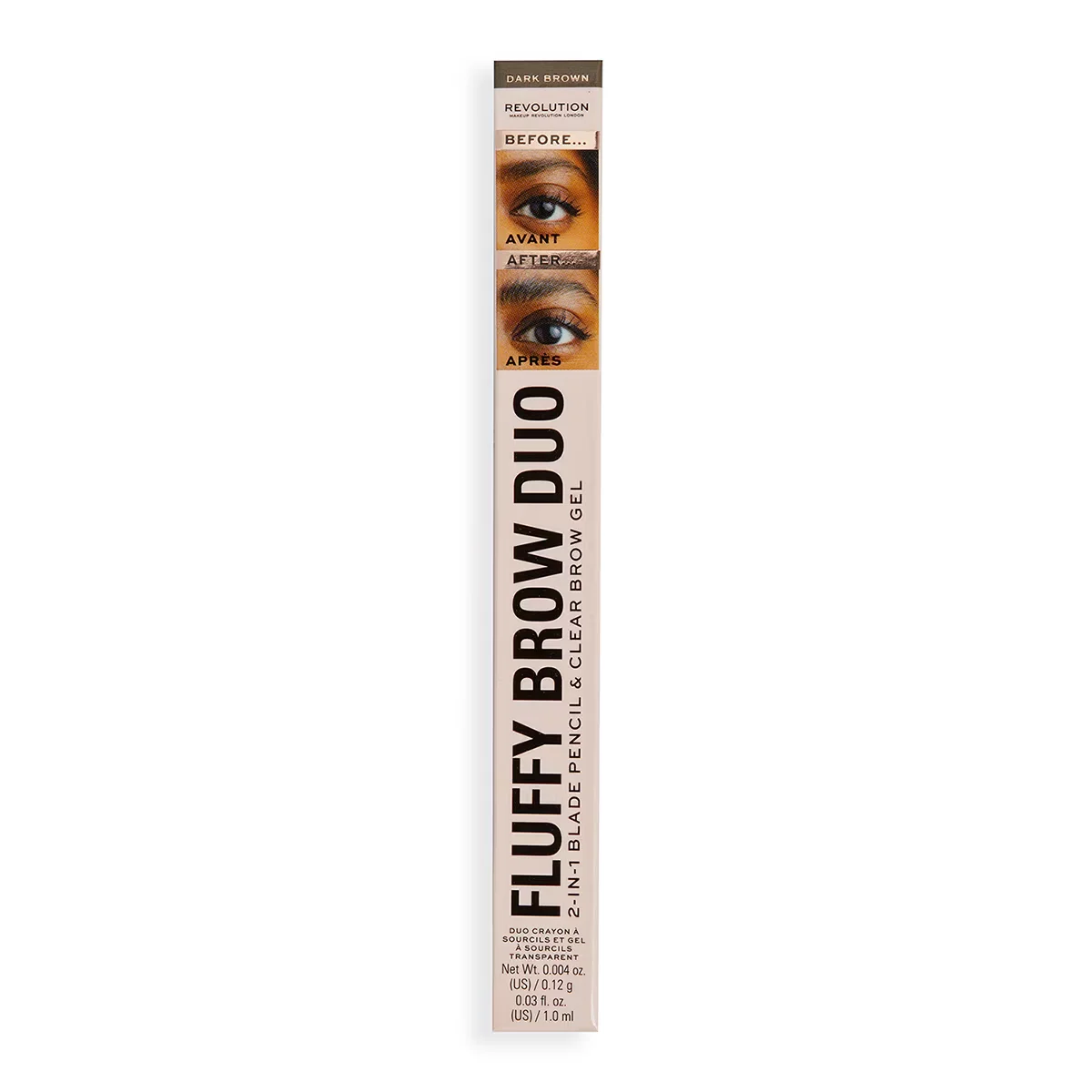 Revolution Fluffy Brow Duo - Dunkelbrauner Stift &amp; Gel Kombi
