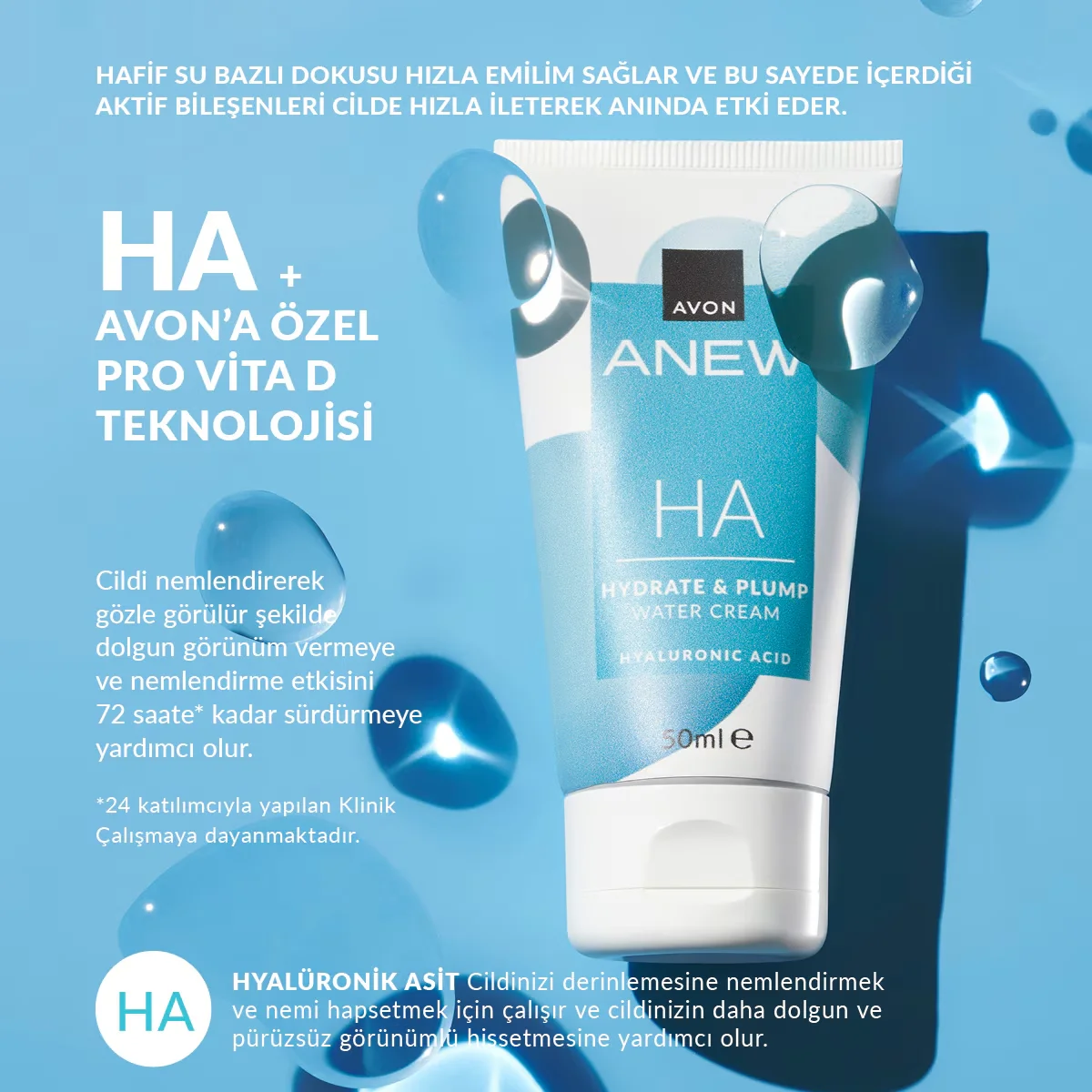 Крем для лица Avon Anew увлажняющий на водной основе 50 мл