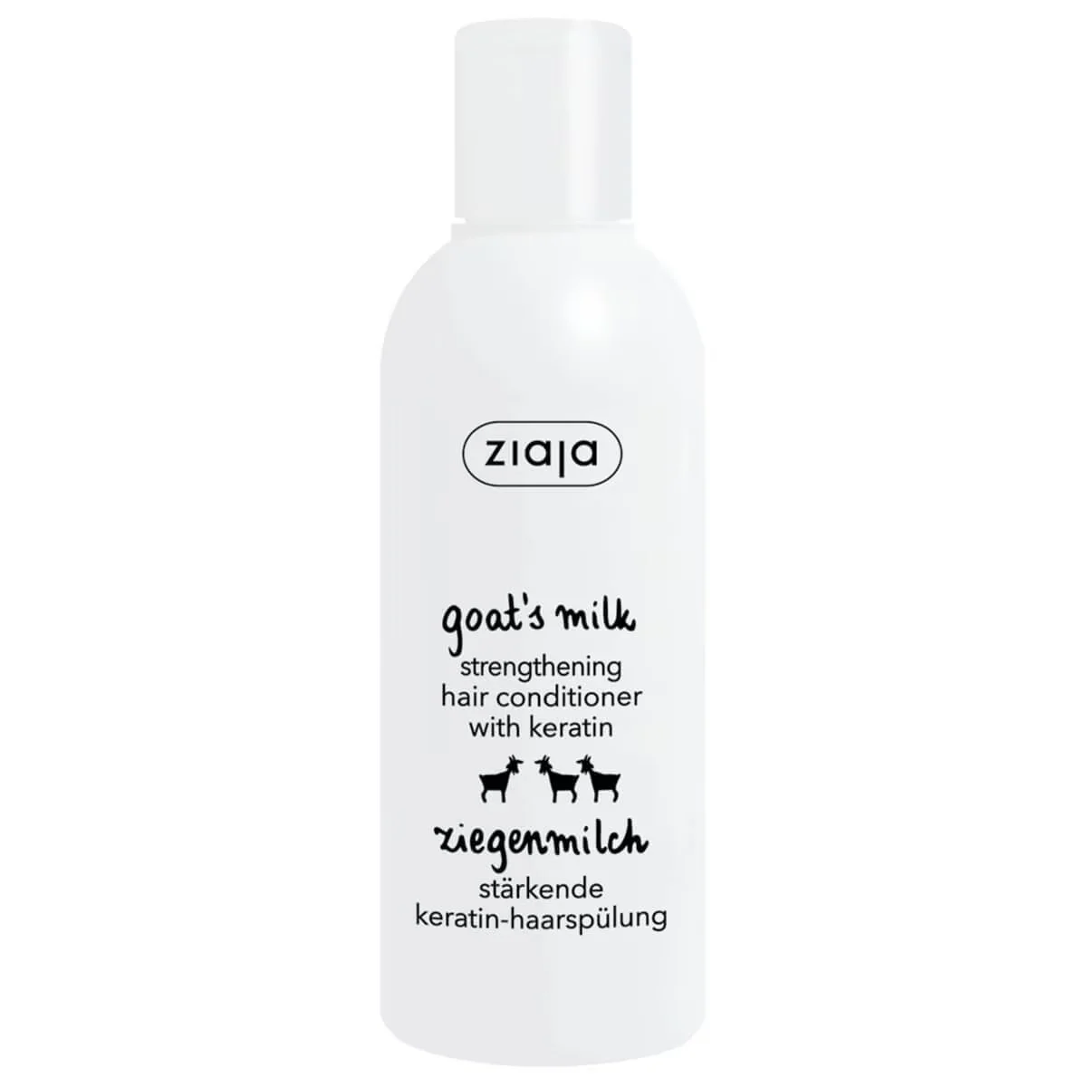Ziaja Goat Milk Conditioner for Dry and Dull Hair, Goat Milk and Keratin 200 ml