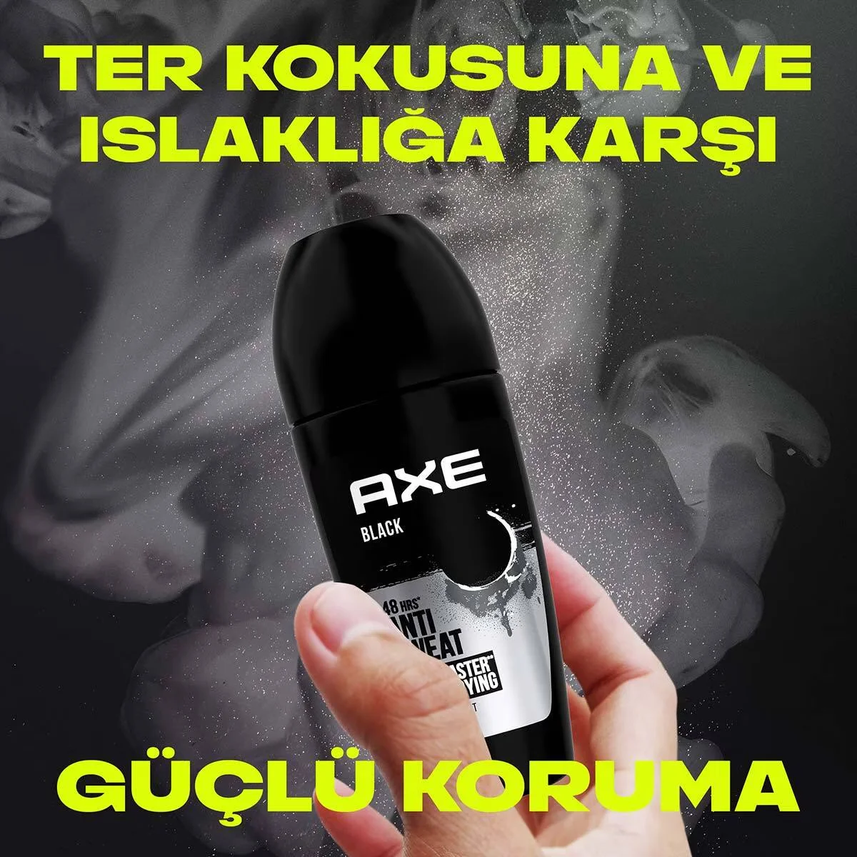 Axe مزيل عرق رول أون من أكس للرجال، عطر أسود يدوم 48 ساعة، 50 مل
