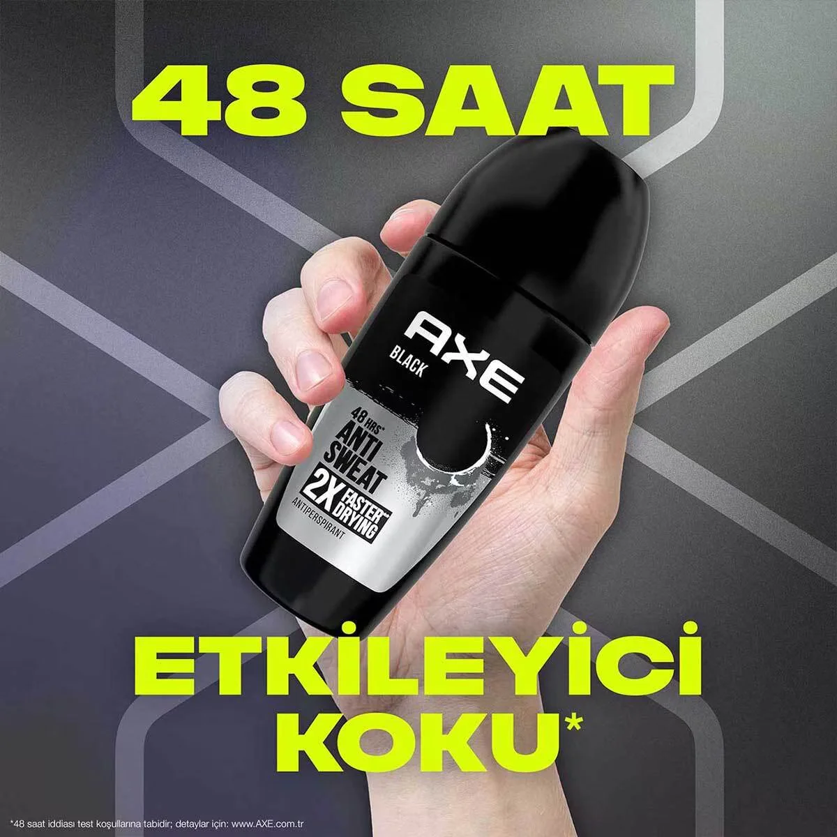 Axe مزيل عرق رول أون من أكس للرجال، عطر أسود يدوم 48 ساعة، 50 مل