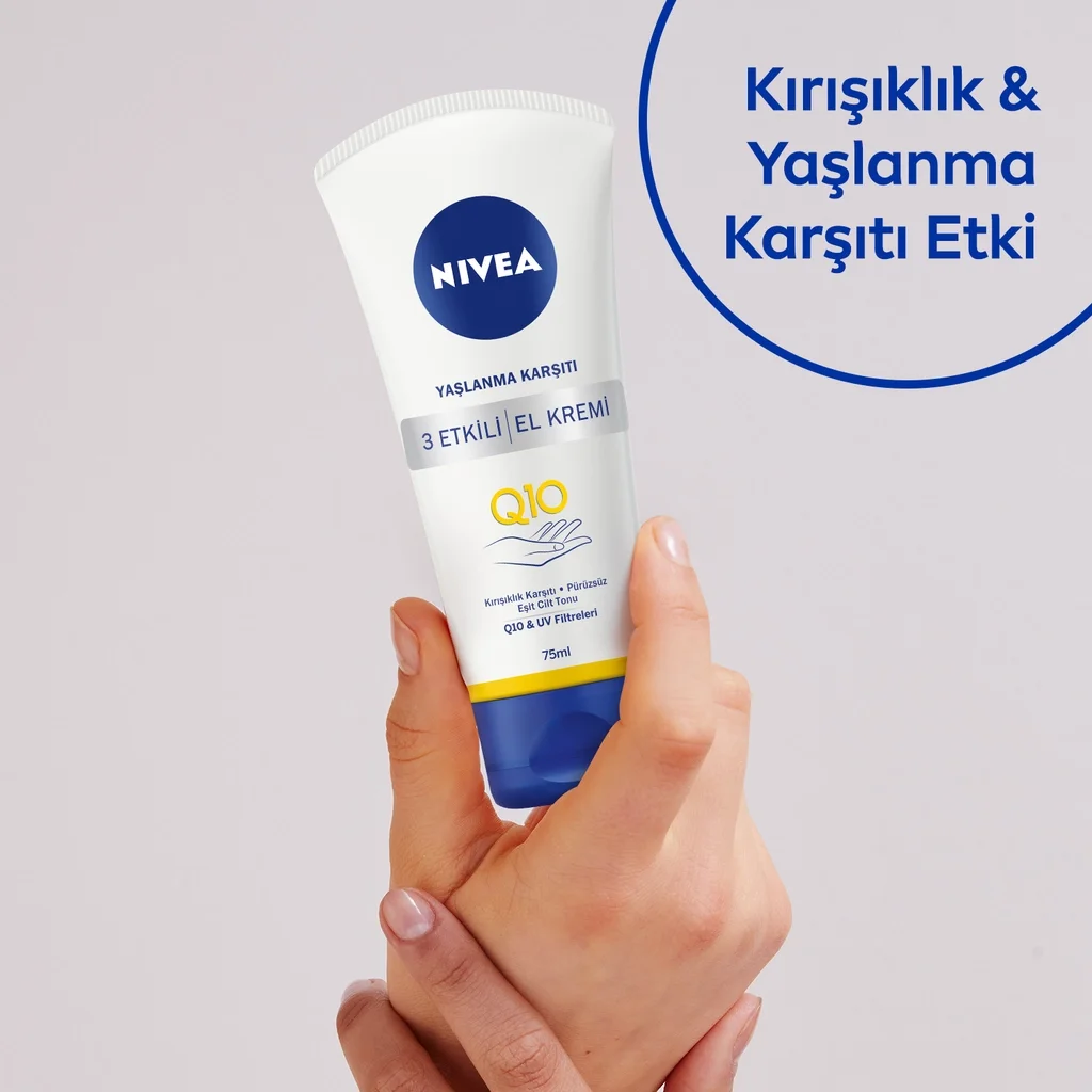 NIVEA كريم نيفيا كيو 10 للعناية باليدين مضاد للشيخوخة بثلاث تأثيرات، 75 مل